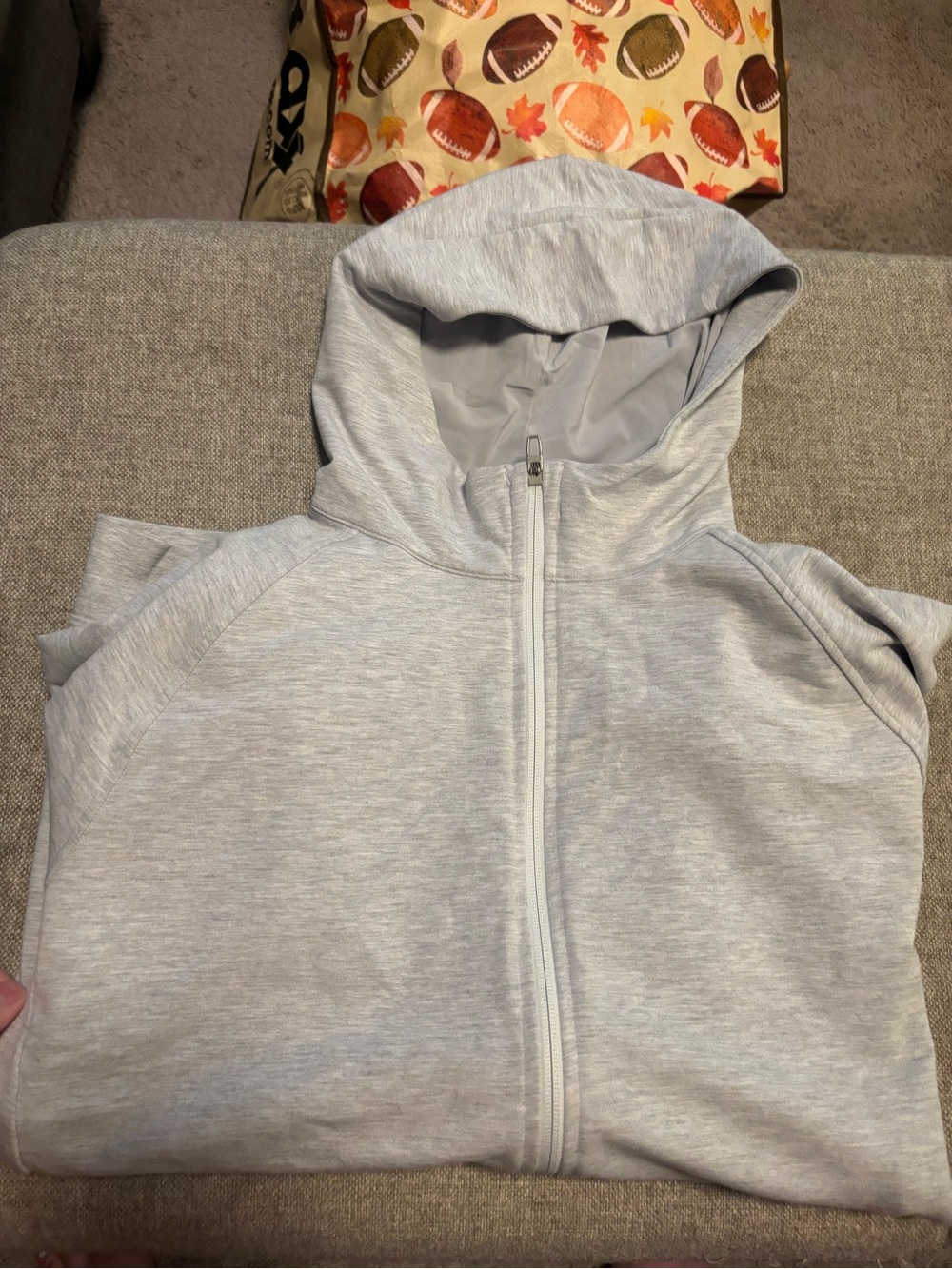 lululemon athletica Light Gray Hooded Zip Vest